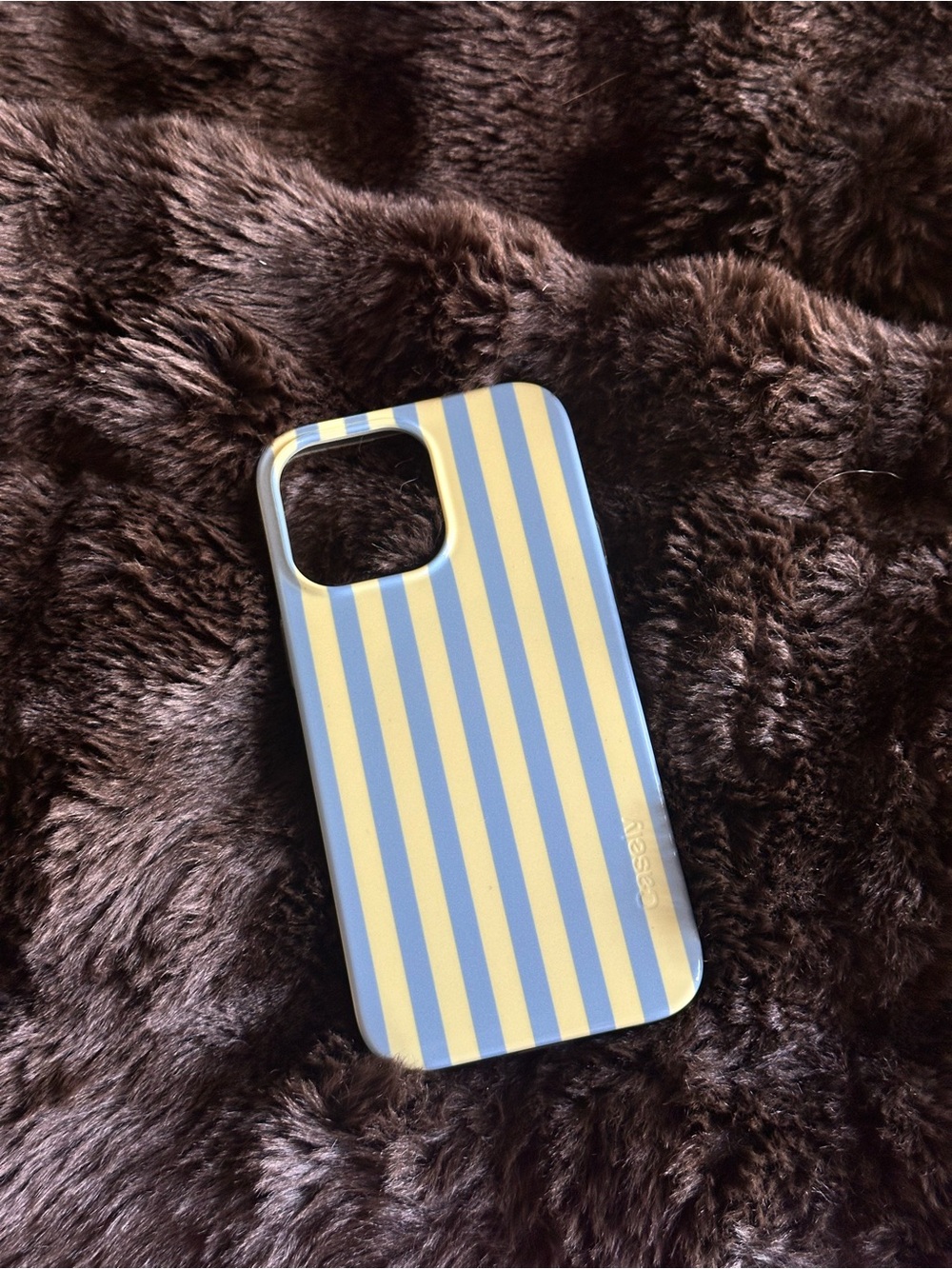 Casely Blue and Yellow Striped iPhone 14 Pro Max Case